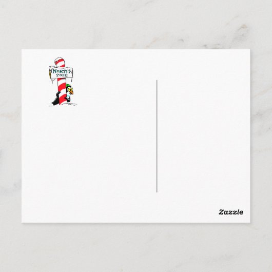 かわいい漫画の北極ペンギン ポストカード (裏面)