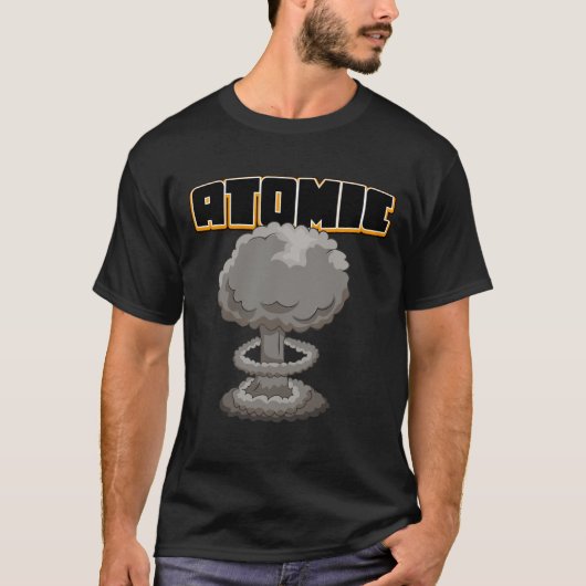 かわいい漫画の原子のキノコ雲Tシャツ Tシャツ (正面)