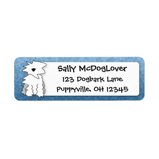 かわいい漫画の古い英語シェプドッグ ラベル (正面)