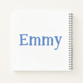 かわいい漫画の天使が青いノートを持っている ノートブック (裏面)