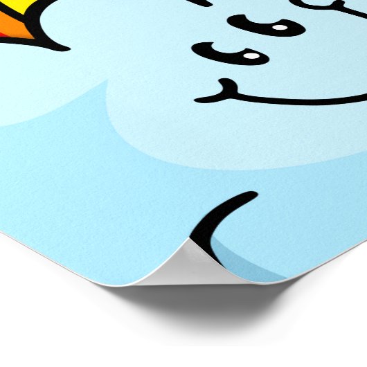 かわいい漫画の天気予報気象背景 ポスター (角)