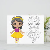 かわいい漫画の女の子のカラーリングページ (スタンド正面)