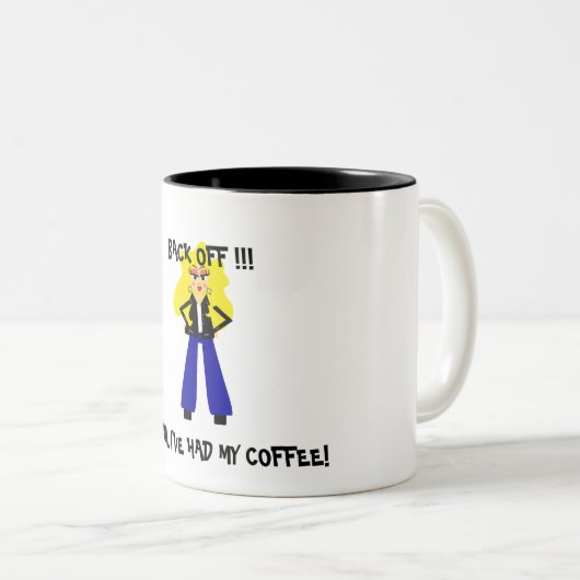 かわいい漫画の女の子のコーヒー・マグ ツートーンマグカップ (正面右)