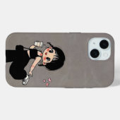 かわいい漫画の女の子の携帯ケース Case-Mate iPhoneケース (裏面 (横))
