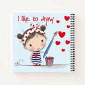 かわいい漫画の女の子をまんで描きたい ノートブック (裏面)