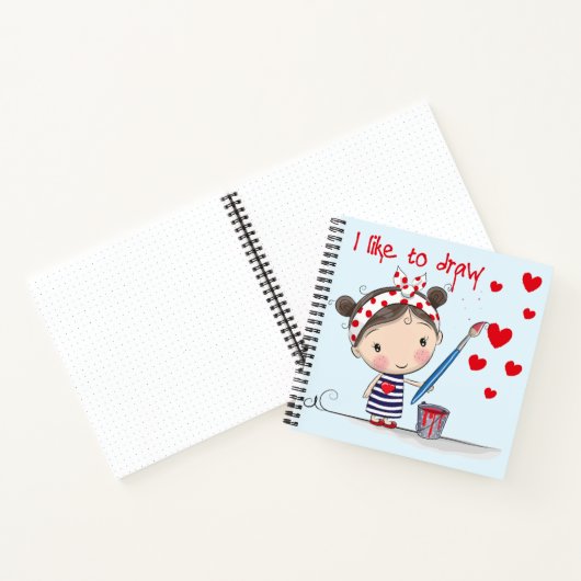 かわいい漫画の女の子をまんで描きたい ノートブック (内部)