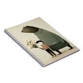 かわいい漫画の妖精の熊と男の子。フローラ誕生日 ノートブック (右側)