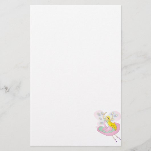 かわいい漫画の妖精 便箋 (正面)