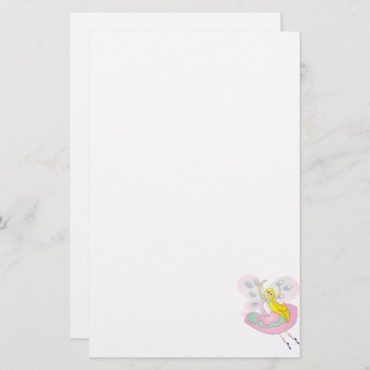 かわいい漫画の妖精 便箋 (正面/裏面)