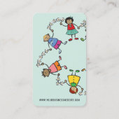 かわいい漫画の子供たち世界中の幸せな友達 名刺 (裏面)