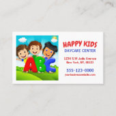 かわいい漫画の子供たち託児所ベビーシッター 名刺 (正面)