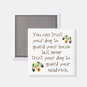 かわいい漫画の子犬とおもしろい犬ことわざ マグネット (正面/裏面)