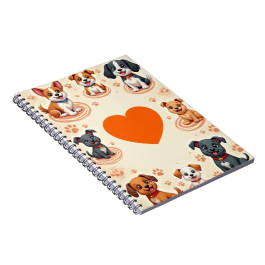 かわいい漫画の子犬のノートかわいい犬の日記 ノートブック (右側)