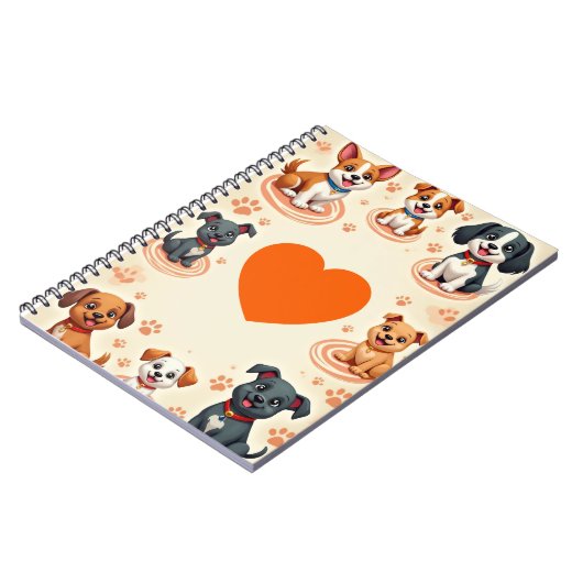 かわいい漫画の子犬のノートかわいい犬の日記 ノートブック (左側)