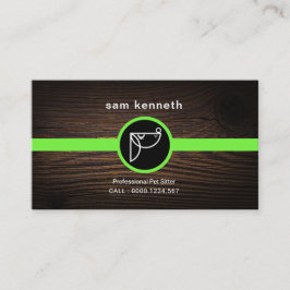 かわいい漫画の子犬の木製の穀物のプラカードペット付き添い 名刺