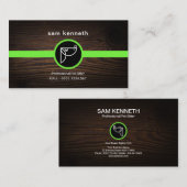 かわいい漫画の子犬の木製の穀物のプラカードペット付き添い 名刺 (正面/裏面)