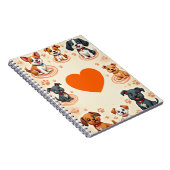 かわいい漫画の子犬ノートブック 愛らしい犬-ジャーナル ノートブック (右側)