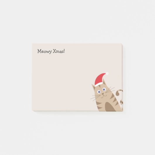 かわいい漫画の子猫クリスマス休暇サンタmeowy ポストイット (正面)