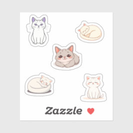 かわいい漫画の子猫セット シール
