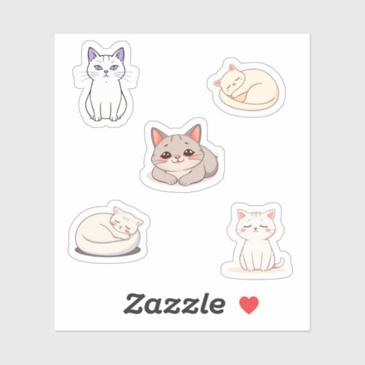 かわいい漫画の子猫セット シール (シート)