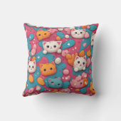 かわいい漫画の子猫装飾用クッション クッション (裏面)