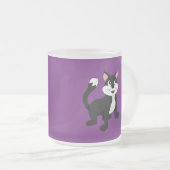 かわいい漫画の子猫 フロストグラスマグカップ (正面右)