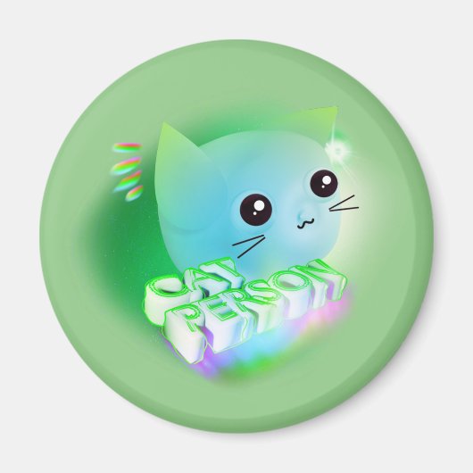 かわいい漫画の子猫 マグネット (正面)