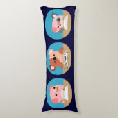 かわいい漫画の子豚の3つの抱き枕 ボディピロー (正面縦)