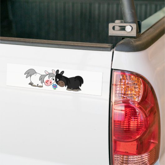 かわいい漫画の子馬のスタンドオフのバンパーステッカー バンパーステッカー (トラック上)