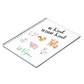 かわいい漫画の家畜と優しいビーガンをする ノートブック (左側)