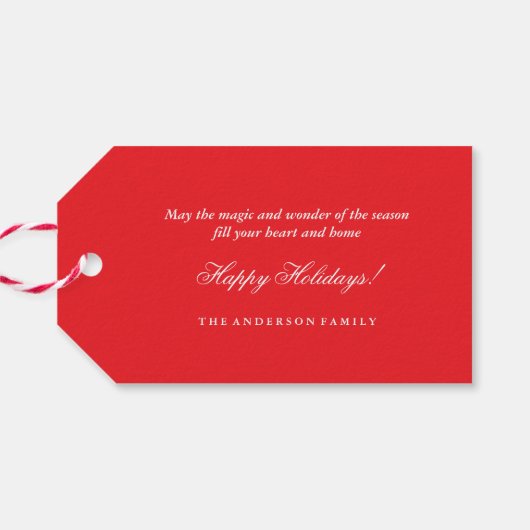 かわいい漫画の小妖精や小人魔法メリークリスマスホリデー ギフトタグ (裏面横)