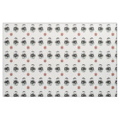 かわいい漫画の少女の人形のキス顔アート ファブリック (ファットクウォーター)