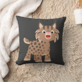 かわいい漫画の幸せなオオヤマネコの枕 クッション (ブランケット)