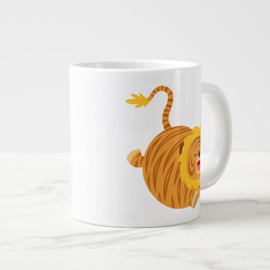 かわいい漫画の弾みLiger Tシャツジャンボマグカップ ジャンボコーヒーマグカップ (正面右)
