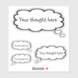 かわいい漫画の思考バブル あなたの考えを追加 シール