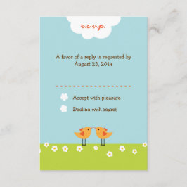 かわいい漫画の恋結婚鳥 出欠カード