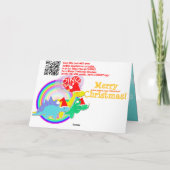 かわいい漫画の恐竜はメリークリスマスを望みます シーズンカード (裏面)