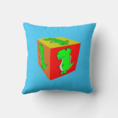 かわいい漫画の恐竜キューブアート クッション (裏面)