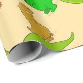 かわいい漫画の恐竜パターン ラッピングペーパー (ロールコーナー)