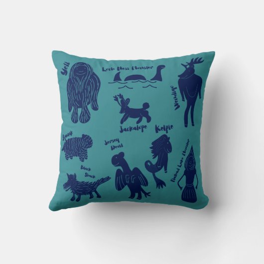 かわいい漫画の暗号動物学ガイドPiをスロー クッション (裏面)