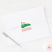 かわいい漫画の本の虫の名前入りな蔵書票 スクエアシール (封筒)