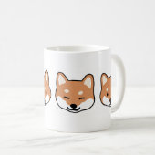 かわいい漫画の柴犬笑顔の点滅する犬の顔 コーヒーマグカップ (正面右)