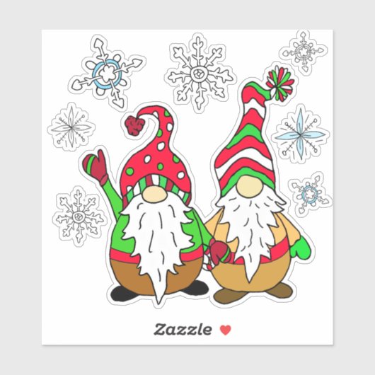 かわいい漫画の格言と雪の結晶クリスマス シール (シート)