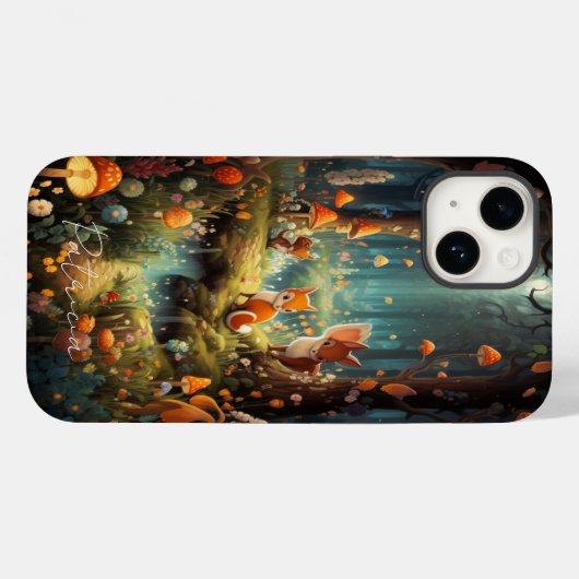 かわいい漫画の森フェアリーテールキツネキノコフローラ Case-Mate iPhoneケース (裏面 (横))