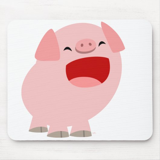 かわいい漫画の歌うブタのマウスパッド マウスパッド (正面)