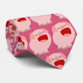 かわいい漫画の歌う豚のネクタイ ネクタイ (ロール)