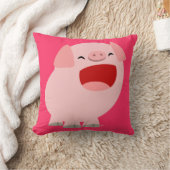 かわいい漫画の歌う豚の枕 クッション (ブランケット)