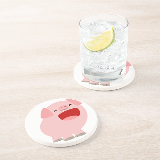 かわいい漫画の歌う豚コースター コースター (側面)