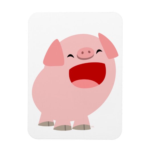 かわいい漫画の歌う豚フレキシブルマグネット マグネット (縦)