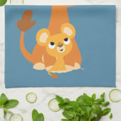 かわいい漫画の母なる雌ライオンと可愛い キッチンタオル (折り畳み)